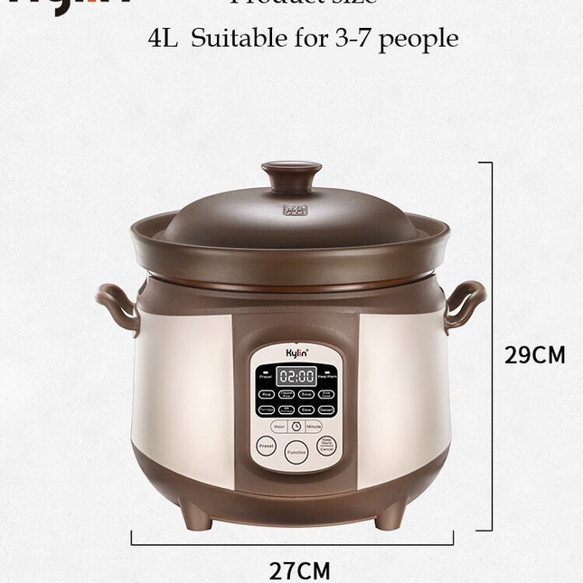 Kylin Electric Purple Clay Pot Slow Cooker 4L - K2022