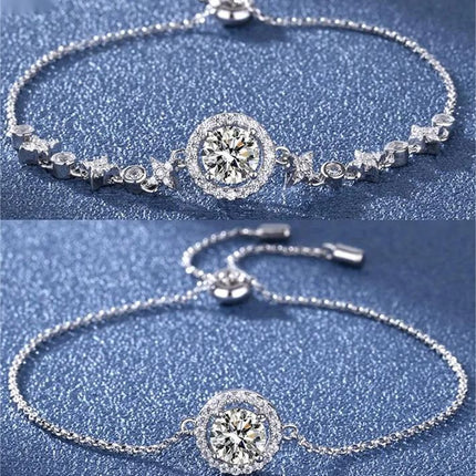 1 Carat Morganite Sterling Silver Bracelet | Celestial-inspired Design