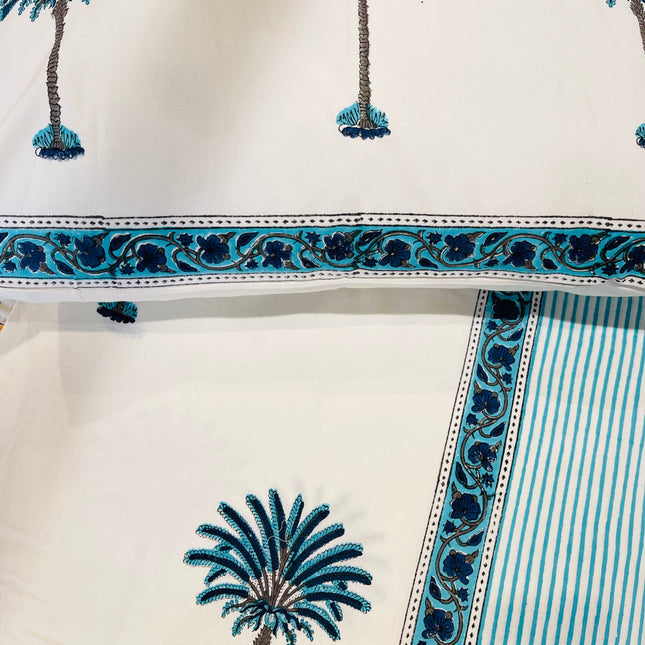 Blue Palm Tree Bedsheet