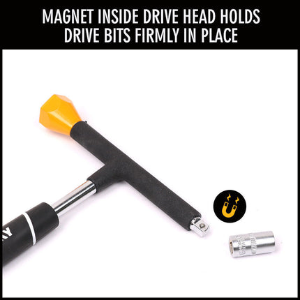 3-Way 1/4" Drive T-Handle Wrench Mini Steel Hammer Extension Shank Anti-slip New