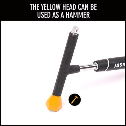 3-Way 1/4" Drive T-Handle Wrench Mini Steel Hammer Extension Shank Anti-slip New