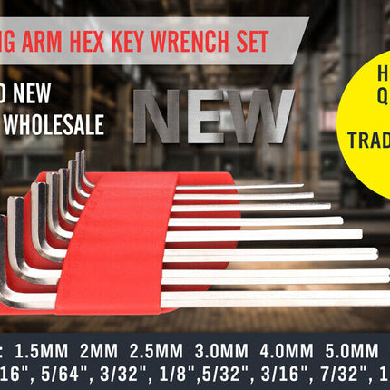16 PC Allen Hex Key Wrench Set Kit  METRIC + IMPERIAL COMBINATION PORTABLE NEW