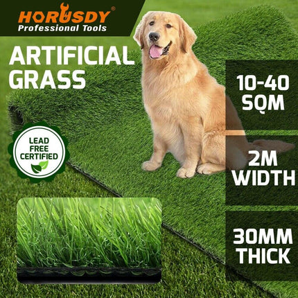 4 Sizes Artificial Grass Synthetic Fake Turf 2M x 5/10/15/20M Plastic Lawn New