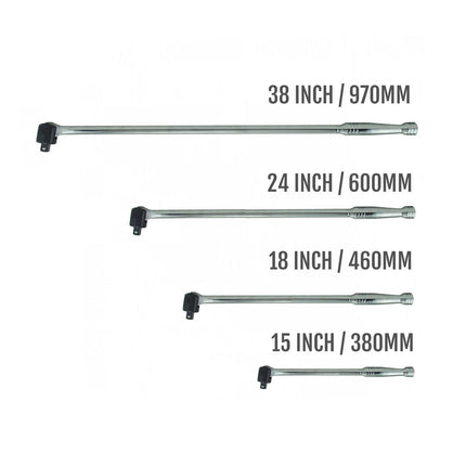 15" 18" 24" 38" Breaker Bar Socket Drive Wrench Long Spanner Heavy Duty 1/2 3/4"
