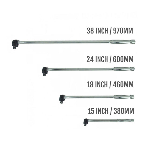 15" 18" 24" 38" Breaker Bar Socket Drive Wrench Long Spanner Heavy Duty 1/2 3/4"