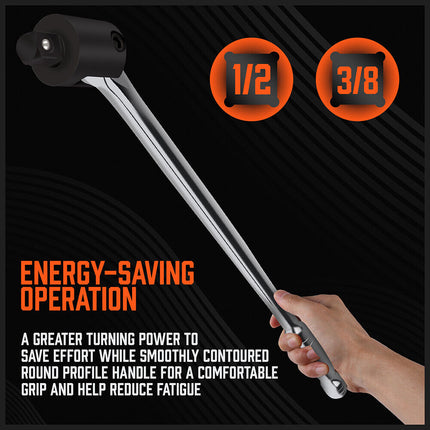 15" 18" 24" 38" Breaker Bar Socket Drive Wrench Long Spanner Heavy Duty 1/2 3/4"