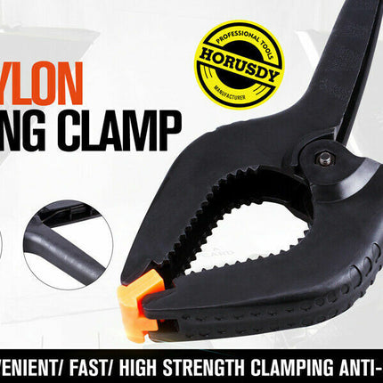 4Pc 9'' Strong Spring Clamps  Heavy Duty Nylon Clip Quick Grip Black Large Size