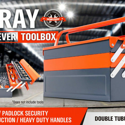 5-Tray Steel Cantilever Tool Storage Box Portable Parts Organiser Carry Holder