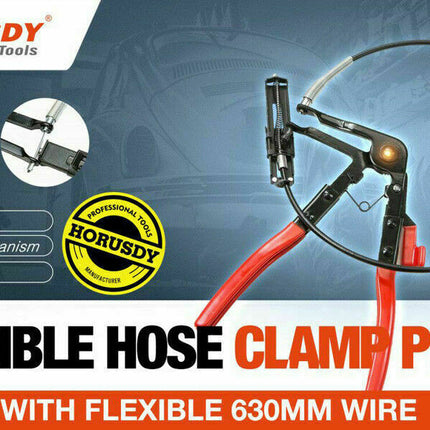 Long Hose Clamp Pliers 24" Flexible Extension Wire Oil Fuel Hose Clip Remove