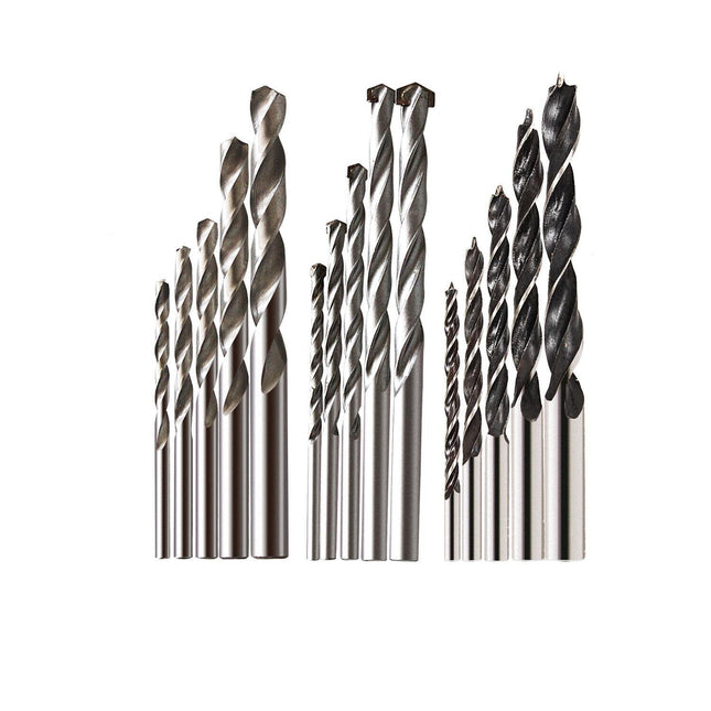 HSS Drill Bits Combination Set Wood Metal & Concrete Drilling Metric Titanium