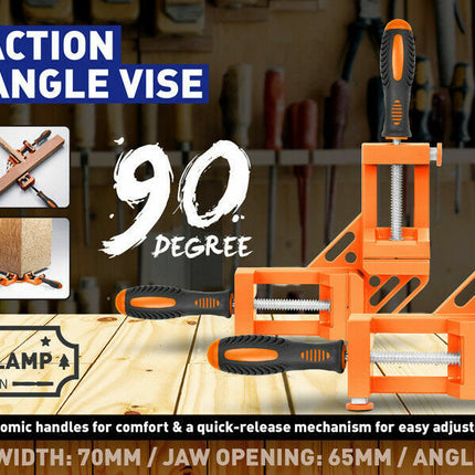 90° Degree Corner Clamp Welding Vice Woodworking Alloy Body With Quick Release
