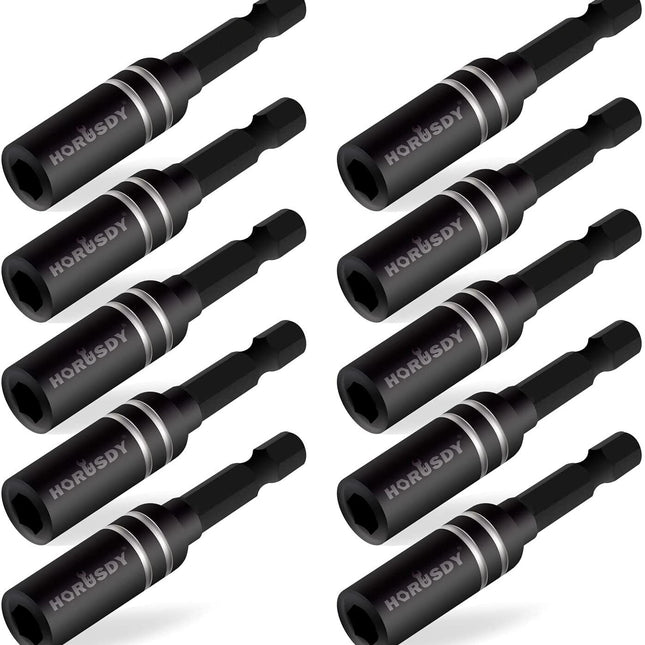 10Pc Magnetic Extension Socket Drill Bit Holder 1/4" Hex Screwdriver Nut Driver