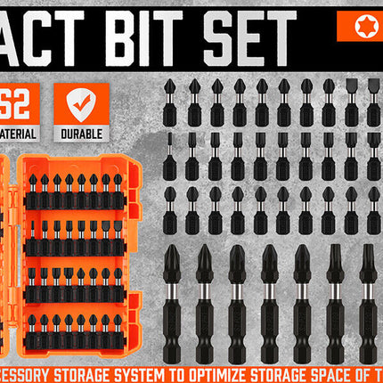42Pc Impact Screwdriver Bit Set Magnetic Drill Holder Socket Drilling Adapter
