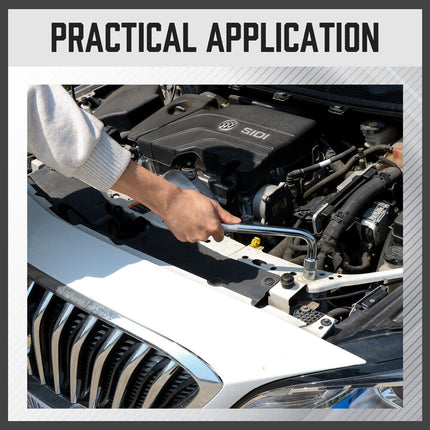 L Shape Socket Extension Bar 1/4" 3/8" 1/2" Drive Wrench Breaker CR-V Anti-Slip