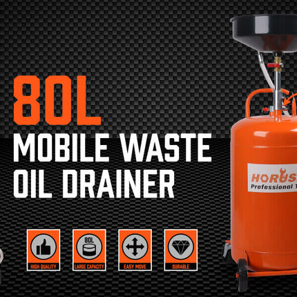 HORUSDY 80L Pneumatic Waste Oil Drainer Fluid Transfer Tank Air Car Workshop