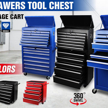 Tool Box Chest Cabinet Trolley, 5-17 Drawers Garage Storage Boxes