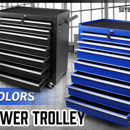 7-Drawer Drawer Tool Box Trolley Cabinet - Heavy Duty Tool Chest Garage Storage Cart Organizer