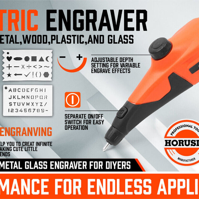 Electric Hand Engraver Engraving Tool With Stencils For Glass Metal Wood Plastic