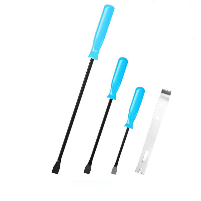 4Pc Steel Pry Bar Set Mechanic Nail Puller Pinch Breaker Wrecking Panel Beater