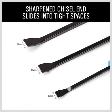 4Pc Steel Pry Bar Set Mechanic Nail Puller Pinch Breaker Wrecking Panel Beater