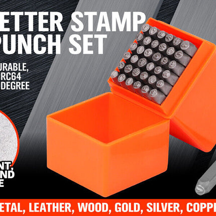 37Pcs Letter Number Stamp Punch Set DIY Hardened Ball Bearing Steel Tool 3mm