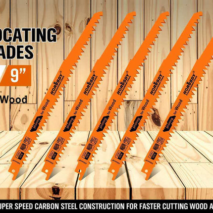 5Pc 9" / 240mm Reciprocating Saw Blades 5TPI Wood Timber Pruning Tool W/T Case