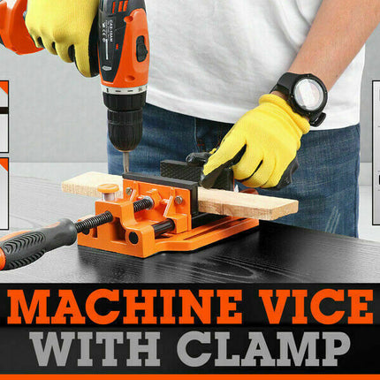 90mm Drill Press Bench Vice Quick Release Clamp Jaw Soft Grip Hand Pads Woodwork