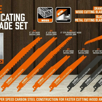 34-Piece Reciprocating Saw Blade Set Wood and Metal Cutting Blades with Storage Pouch