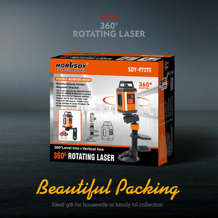 360° Laser Level Self Auto Leveling Rotary Cross Tripod Detector Magnetic Base