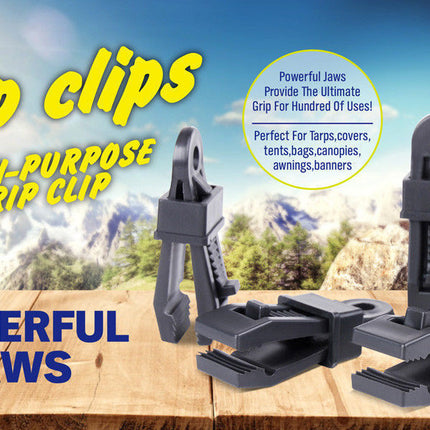 24Pc Camping Awning Tarp Clips Tent Clamps Set Snap Hanger Tighten Survival Tool