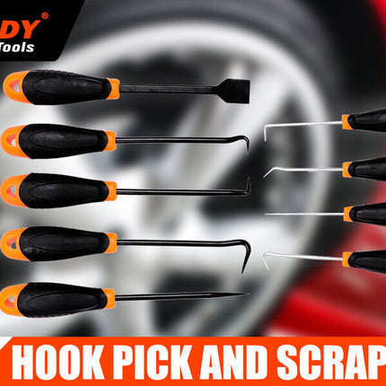 9pc Hook and Pick Tool Set Scraper ,Large Full & Small Mini Size Non-slip Handle