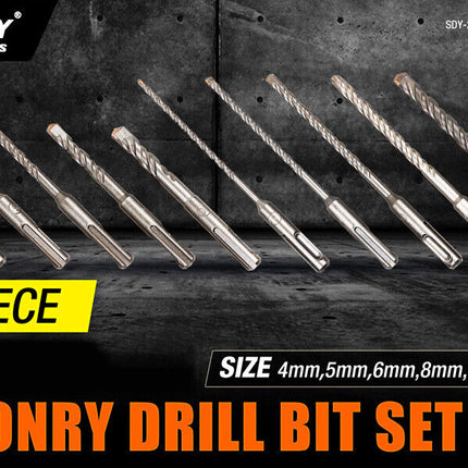 HSS Masonry Drill Bits Hammer Drilling Concrete Head Twist SDS Plus Shank 5-10mm