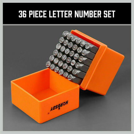 36Pc 6mm Number & Capital Letter Stamp Set Punches Metal Plastic Wood Leather