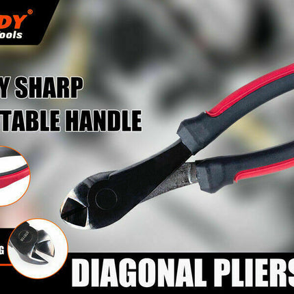 7" Flush Side Cutter Diagonal Cut Pliers Plastic Nippers Cutting Insulated Tool