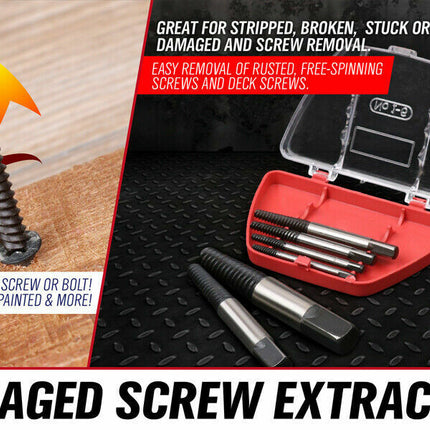 New 6Pc Damaged Screw Extractor Ezy Set Easy Out Broken Screw Bolt Remover Kit