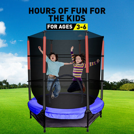4.5ft Kids Trampoline Round Indoor Outdoor Junior Enclosure Safety Net Jumping