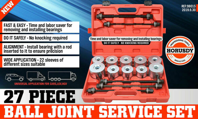 27Pc Universal Pull & Press Sleeve Kit Removal Bushing Driver Set Bearings Seal