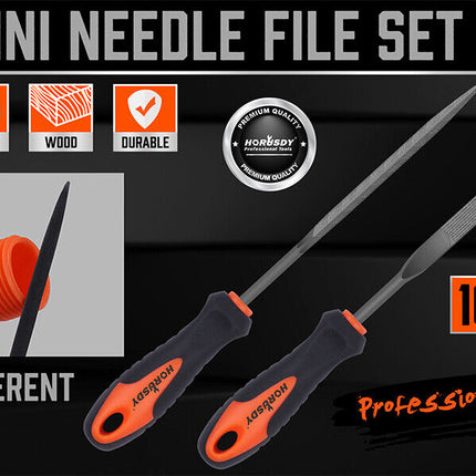 HORUSDY 2x Mini Sharp Flat Steel File Metal Wood Carving Carpentry Tool Durable