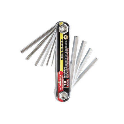 Folding Allen Key Set Portable Hex Wrench Tool Hardened Chrome Vanadium Steel Sizes H1.5 to H6