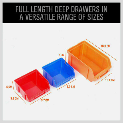 32Pc Wall Mounted Storage Rack Bins Parts Holder Tools Organiser Hanger Garage