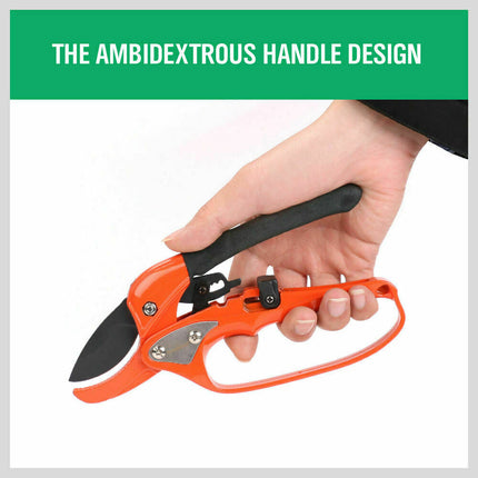 Ratchet Carbon Steel Pruning Shear Gardening Tree Flower Labor-saving Pruner