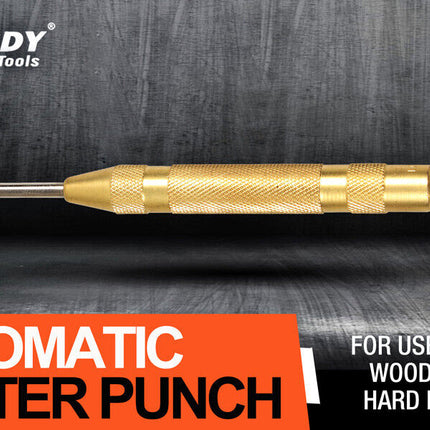125mm/5" Automatic Centre Punch Adjustable Spring Loaded Metal Drill Tool Glod
