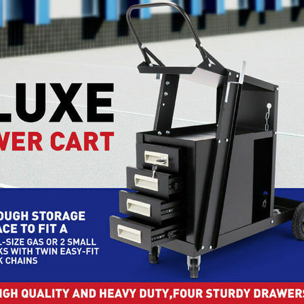 New 4-Drawer Welding Trolley Cart Welder Cabinet MIG TIG ARC Plasma Cutter Bench