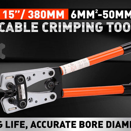 6-50 mm2 Wire Crimper Cable Crimp Electric Tube Crimping Hand Tool Battery Lug