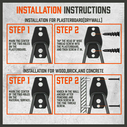 10-Pack Wall Mount Garage Hooks Tool Storage Workshop Organizer Heavy Duty Steel