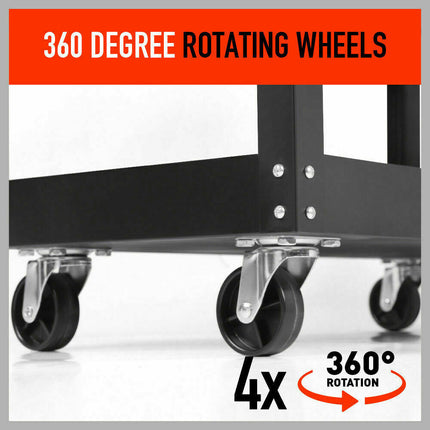 3-Tier Tool Cart Storage Trolley Lock Drawer Parts Cabinet Organizer Heavy Duty