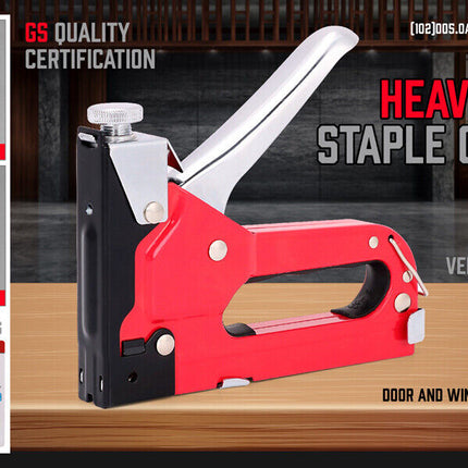 Heavy Duty Staple Gun Set 2in1 Stapler 1500Pc Staples Tacker Hand Fastener Tool