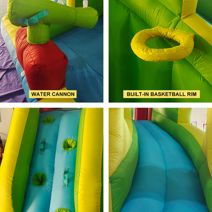Climb Inflatable Water Park Castle Kids Home Amusement Playground w/ Slide Splash Pool