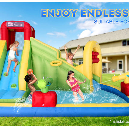 Climb Inflatable Water Park Castle Kids Home Amusement Playground w/ Slide Splash Pool