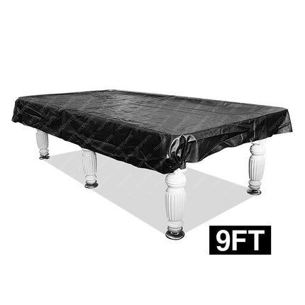 7FT/8FT/9FT Pool Snooker Billiard Vinyl Table Cover Black Fitted with Rubber Band - 9FT